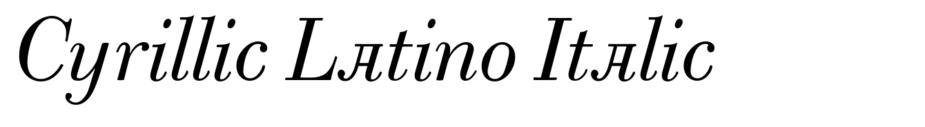 Cyrillic Latino Italic